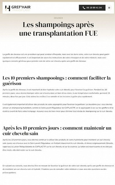 Les shampoings après une FUE :